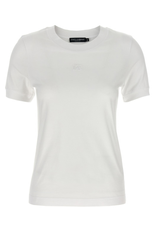 Футболка с вышитым логотипом Белая DOLCE & GABBANA F8N08ZGDC9CW0800 Футболка с вышитым логотипом Белая DOLCE & GABBANA F8N08ZGDC9CW0800