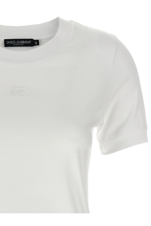 Футболка с вышитым логотипом Белая DOLCE & GABBANA F8N08ZGDC9CW0800 Футболка с вышитым логотипом Белая DOLCE & GABBANA F8N08ZGDC9CW0800