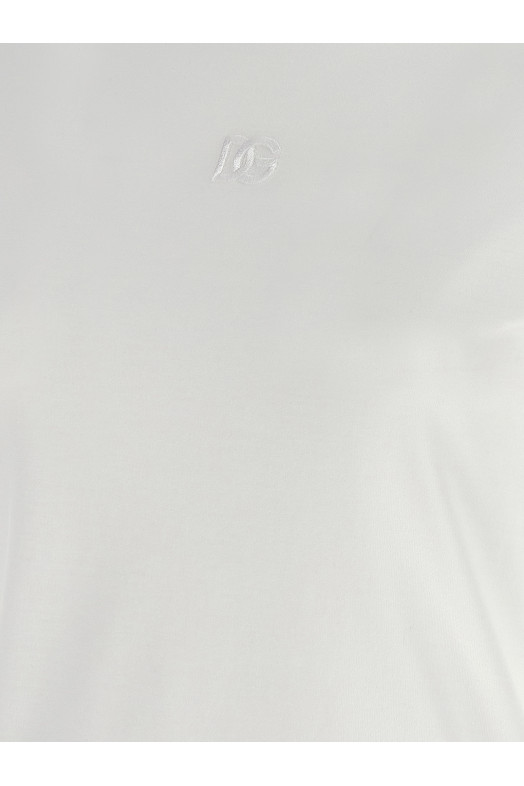 Футболка с вышитым логотипом Белая DOLCE & GABBANA F8N08ZGDC9CW0800 Футболка с вышитым логотипом Белая DOLCE & GABBANA F8N08ZGDC9CW0800