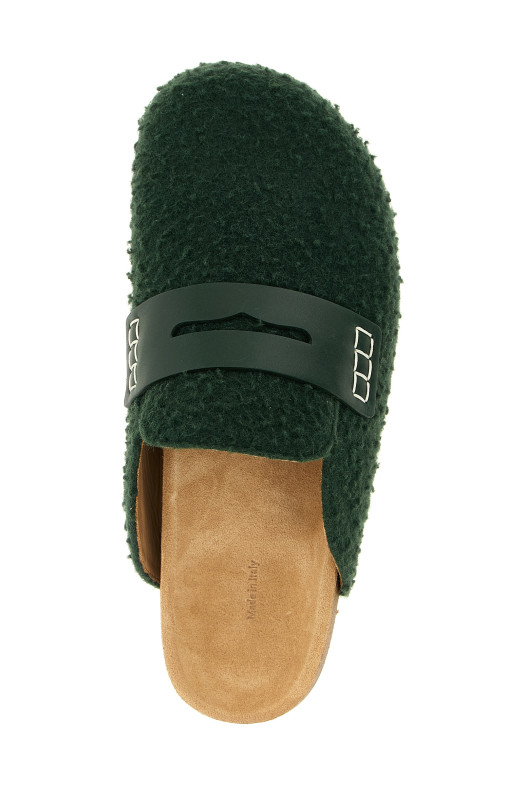 'Felt Loafer' mules Green 'Felt Loafer' mules Green