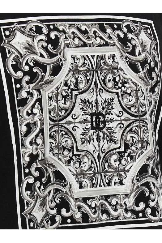 'Maiolica' print T-shirt Black-grey 'Maiolica' print T-shirt Black-grey