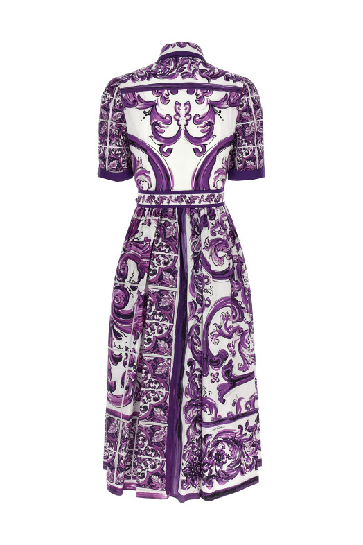 'Maiolica' print chemisier dress Purple