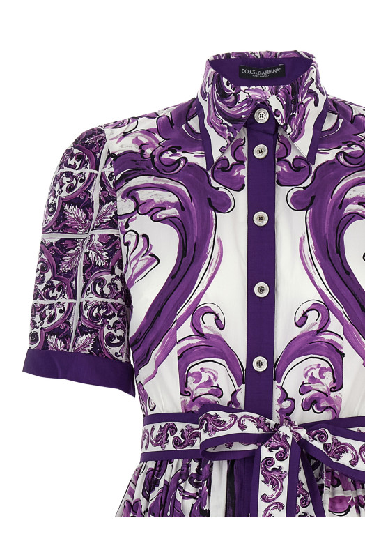 'Maiolica' print chemisier dress Purple