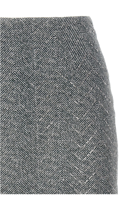 Rhinestone skirt Gray