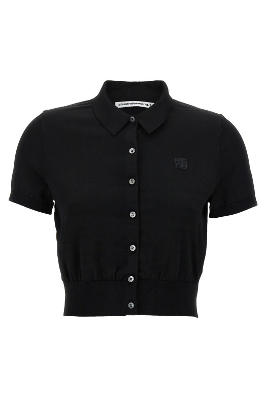 Logo patch polo shirt  Black Logo patch polo shirt  Black