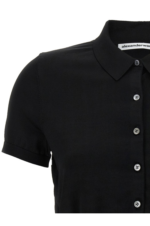 Logo patch polo shirt  Black Logo patch polo shirt  Black