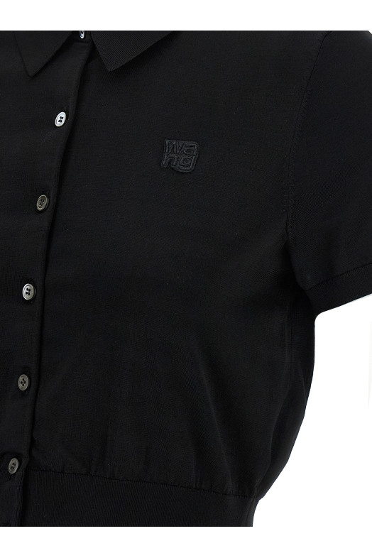 Logo patch polo shirt  Black Logo patch polo shirt  Black