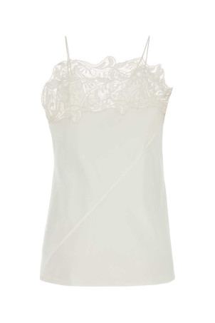 Білий креп-топ SALVATORE FERRAGAMO (13H335785268)