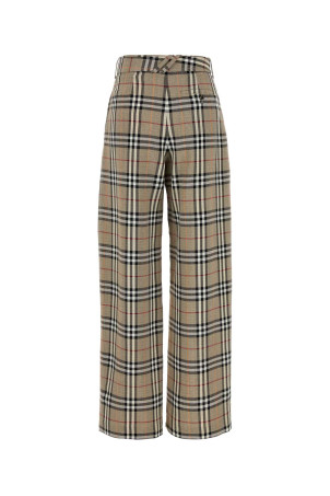 Брюки с широкими штанинами из вышитого твила BURBERRY (8110717)