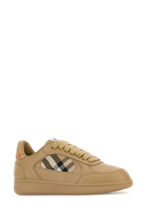 Бежевые кожаные кроссовки Terrace BURBERRY (8112360) Бежевые кожаные кроссовки Terrace BURBERRY (8112360)