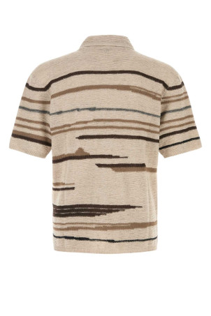 Вышитая рубашка-поло из смесового хлопка BOTTEGA VENETA (835390V5LW0)