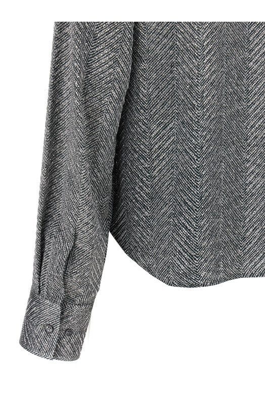 Сорочка зі стразами Сіра ERMANNO SCERVINO D472K321CTUIWS4706 Сорочка зі стразами Сіра ERMANNO SCERVINO D472K321CTUIWS4706
