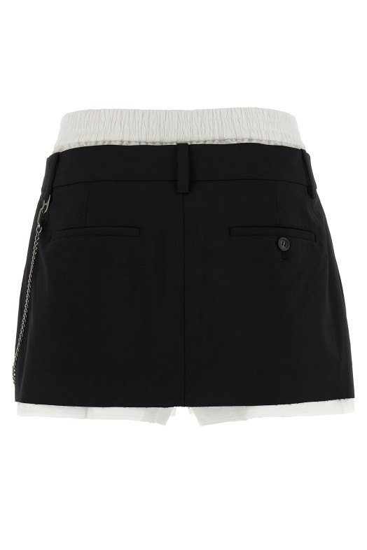 'Pre-Styled Pleated W/Chain' skort Black-grey 'Pre-Styled Pleated W/Chain' skort Black-grey