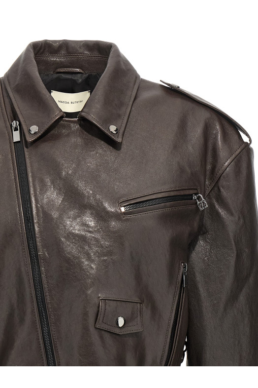 '19' biker jacket Brown