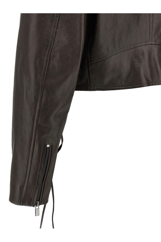 '19' biker jacket Brown