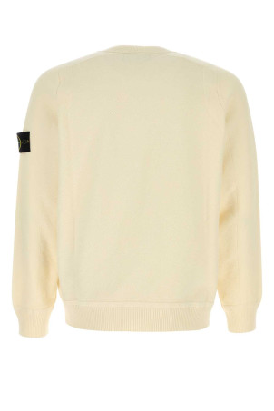 Cream cotton sweater White STONE ISLAND (5100036B5)