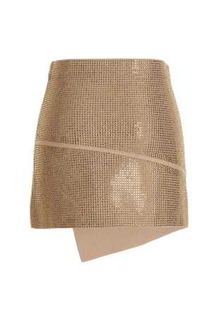 Sequin knit skirt Beige