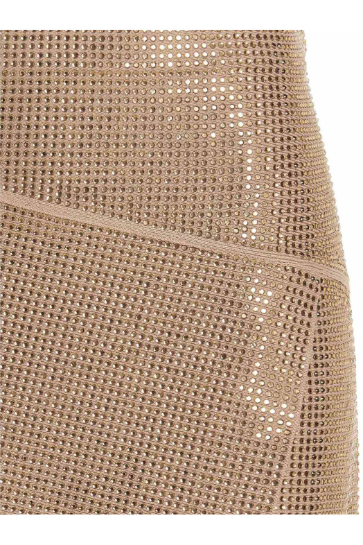 Спідниця з трикотажу з паєтками Бежева ANDREA ADAMO (ADFW22SK05772475001)