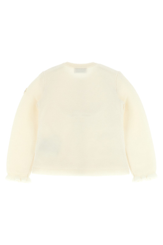 Two-material cardigan White Two-material cardigan White