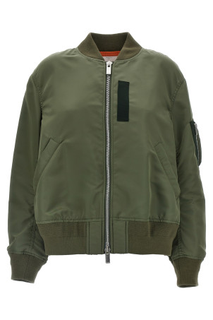 Нейлоновая куртка-бомбер Зеленый SACAI SCW201501 Нейлоновая куртка-бомбер Зеленый SACAI SCW201501
