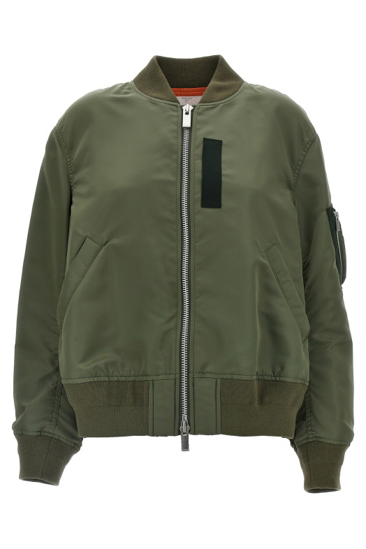 Nylon bomber jacket Green