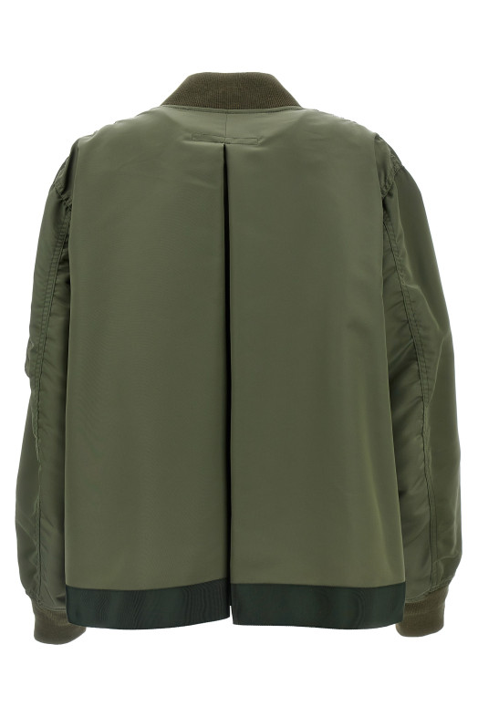 Nylon bomber jacket Green