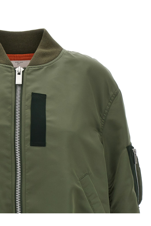 Nylon bomber jacket Green
