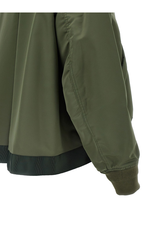 Nylon bomber jacket Green