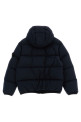 Logo patch hooded down jacket Blue