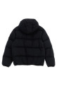 Logo patch hooded down jacket Black