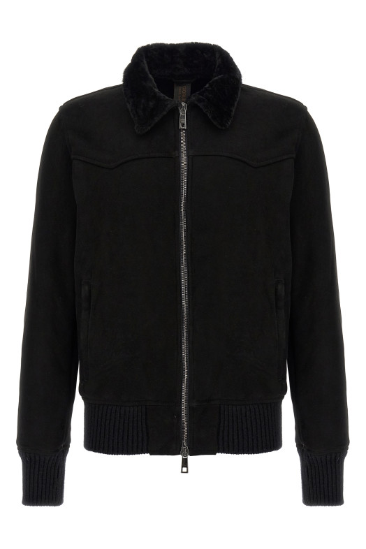 Sheepskin bomber jacket Black Sheepskin bomber jacket Black