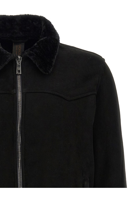 Sheepskin bomber jacket Black Sheepskin bomber jacket Black