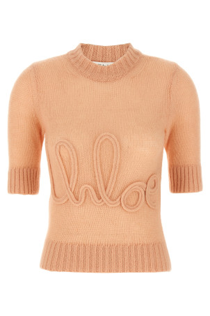Светр з вишитим логотипом Рожевий CHLOÉ CH25UMP2674081L Светр з вишитим логотипом Рожевий CHLOÉ CH25UMP2674081L