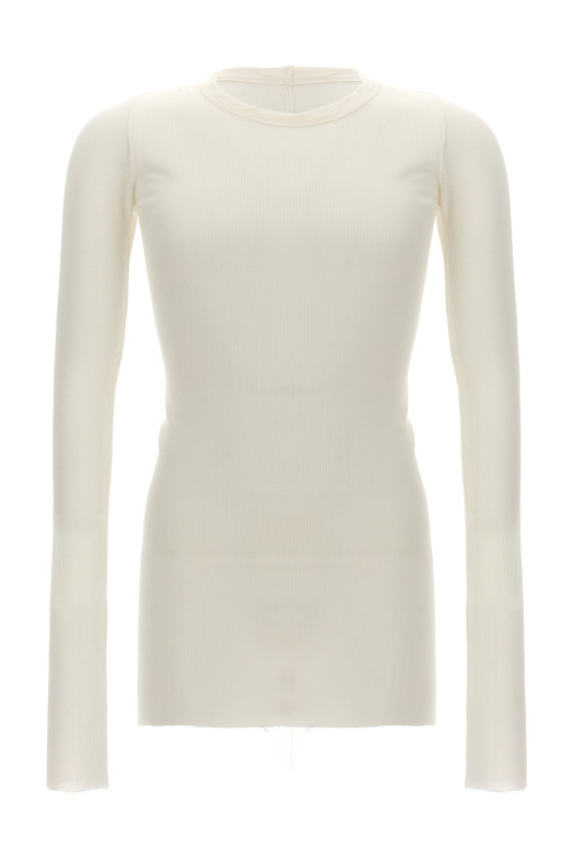'Rib LS T' T-shirt White