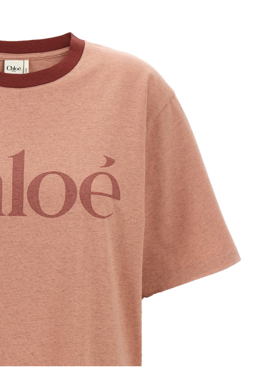 Футболка с логотипом Розовый CHLOÉ CH25AJH201736B1 Футболка с логотипом Розовый CHLOÉ CH25AJH201736B1