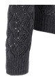 Openwork wool cardigan Gray