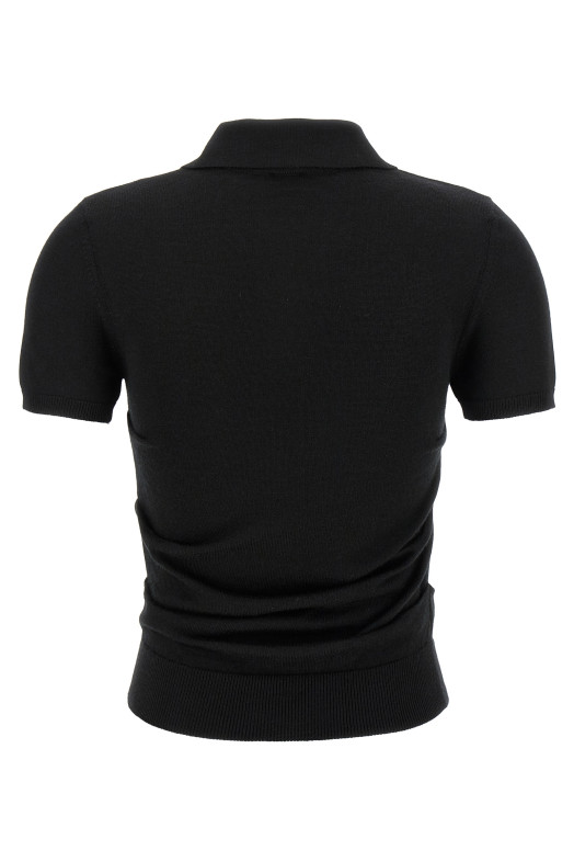 Рубашка-поло с закругленными бедрами, черная LOEWE S359Y55K231100