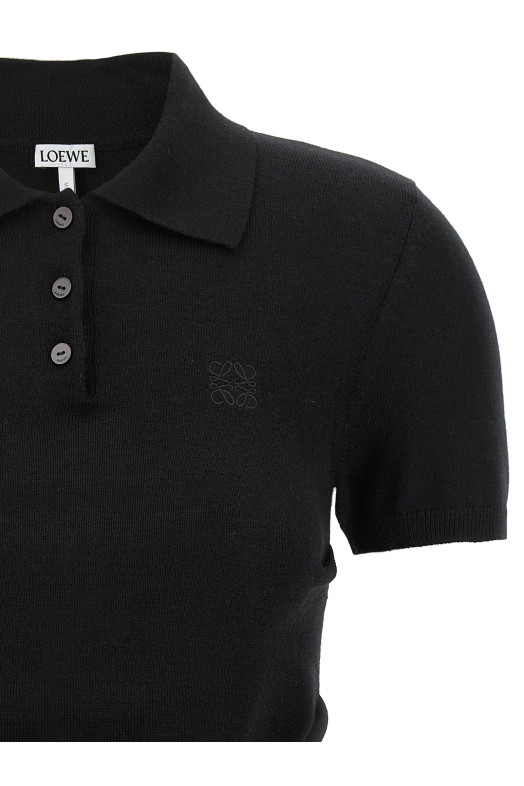 Рубашка-поло с закругленными бедрами, черная LOEWE S359Y55K231100