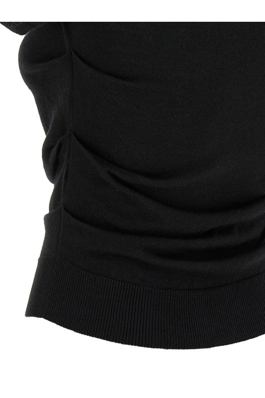 Рубашка-поло с закругленными бедрами, черная LOEWE S359Y55K231100