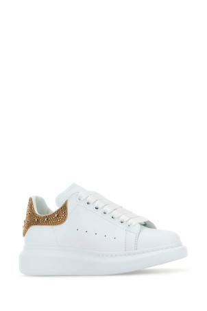 White leather sneakers with embellished suede heel ALEXANDER MCQUEEN (666407WIAE7) White leather sneakers with embellished suede heel ALEXANDER MCQUEEN (666407WIAE7)