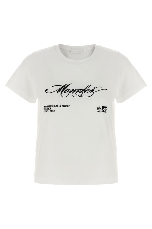 Футболка с вышивкой Белая MONCLER K20938C0000589AJS00A
