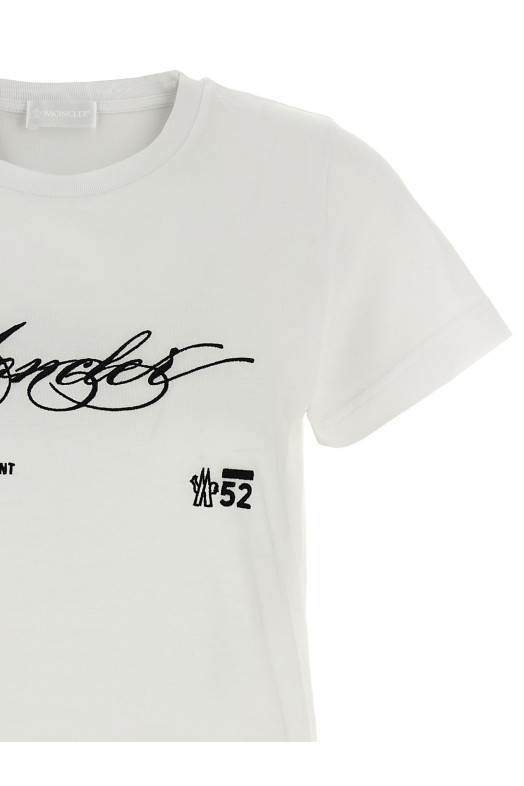 Футболка с вышивкой Белая MONCLER K20938C0000589AJS00A