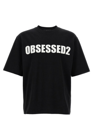 Футболка с принтом Черно-серая DSQUARED2 S74GD1478D20033900 Футболка с принтом Черно-серая DSQUARED2 S74GD1478D20033900