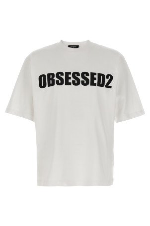 Футболка с принтом Черно-серая DSQUARED2 S74GD1478D20033100 Футболка с принтом Черно-серая DSQUARED2 S74GD1478D20033100