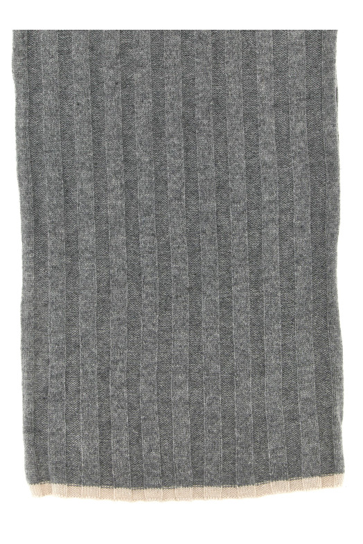 Ребристий шарф Сірий BRUNELLO CUCINELLI M2240819CG316 Ребристий шарф Сірий BRUNELLO CUCINELLI M2240819CG316