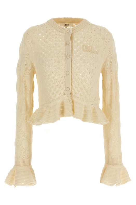 Кардиган Pointelle White CHLOÉ CH25AMC01590107 Кардиган Pointelle White CHLOÉ CH25AMC01590107