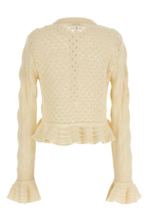Pointelle cardigan White Pointelle cardigan White