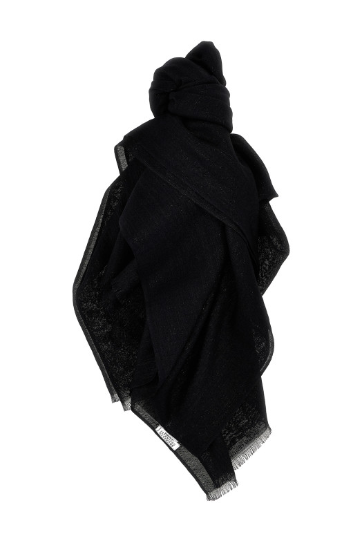 Lurex cashmere scarf Black