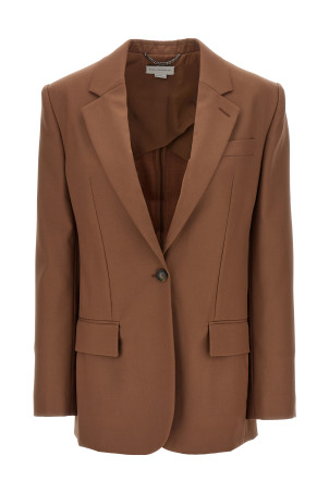 Однобортний вовняний блейзер Коричневий STELLA MCCARTNEY 650156SSA365706 Однобортний вовняний блейзер Коричневий STELLA MCCARTNEY 650156SSA365706