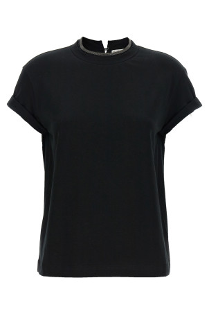 Футболка Monile з круглим вирізом Чорна BRUNELLO CUCINELLI M0T18BD200C101